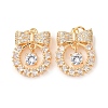 Brass Micro Pave Clear Cubic Zirconia Pendants KK-Z142-06G-1