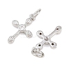 Brass Micro Pave Clear Cubic Zirconia Charms KK-G549-15B-P-2