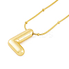 Ion Plating(IP) Initial Letter 304 Stainless Steel Pendant Necklace NJEW-R265-05G-L-1