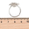 Flower Brass Micro Pave Cubic Zirconia & Enamel Cuff Ring Settings KK-CBAC351-06P-03-3