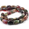 Dyed Natural Fire Crackle Agate Faceted Oval Bead Strands G-O038-35-2