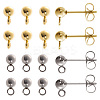 SUNNYCLUE 40Pcs 2 Style 304 Stainless Steel Ball Post Stud Earring Findings STAS-SC0005-25-1