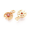 Brass Pave Cubic Zirconia Pendants KK-T074-92G-2