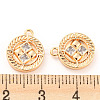 Brass Micro Pave Cubic Zirconia Charms KK-E090-31G-3