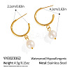 Stainless Steel Round Dangle Stud Earringss LS-ZU9248-1-1