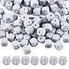 20Pcs Grey Cube Letter Silicone Beads 12x12x12mm Square Dice Alphabet Beads with 2mm Hole Spacer Loose Letter Beads for Bracelet Necklace Jewelry Making JX436S-1