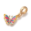Rack Plating Alloy Colorful Enamel European Dangle Charms PALLOY-P307-07G-1