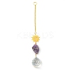 Wire Wrapped Nuggets Natural Amethyst Pendant Decorations LS-HJEW-C008-03B-G-1