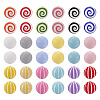 Round Food Grade Eco-Friendly Silicone Focal Beads SIL-TA0001-90-3