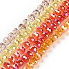 Transparent Electroplate Glass Beads Strands GLAA-E036-01-M-1