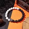 Halloween Natural Howlite and Lava Rock Beaded Stretch Bracelets BJEW-TA00473-2