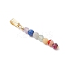 Chakra Natural Lapis Lazuli & Aquamarine & Green Aventurinee & Amethyst & Red Agate & Yellow Opal & Garnet Faceted Round Beaded Pendants PALLOY-JF03559-02-3