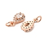 Brass Micro Pave Cubic Zirconia Charms LS-RB-I077-15RG-RS-2