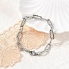 304 Stainless Steel Paperclip Chain Bracelets for Women Men BJEW-F488-58P-1