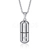 316L Stainless Steel Pill with Cross Urn Ashes Pendant Necklace with Cable Chains BOTT-PW0001-010P-1