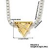 Golden Tone Brass Clear Cubic Zirconia Cup Chain Geometric Pendant Necklaces for Women LZ2256-1-1
