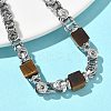 Natural Tiger Eye Link Chain Bracelets for Women BJEW-Z148-06P-03-4