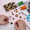 120Pcs 15 Styles 1-Hole Alloy Shank Buttons BUTT-WR0001-39-4