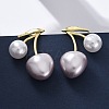 Cherry Brass Stud Earrings EJEW-V017-01D-G-2