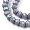 Electroplate Opaque Solid Color Glass Beads Strands EGLA-A034-P1mm-L23-3