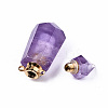 Faceted Natural Amethyst Pendants G-T131-15G-4