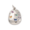 Brass Micro Pave Cubic Zirconia Pendants KK-U033-17P-1