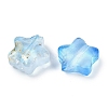 Transparent Spray Painted Frosted Glass Beads GLAA-NH0003-01H-2