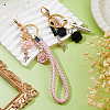 5Pcs 5 Colors Camellia Plastic Pendant Decorations AJEW-FH0006-03-4