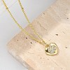 Brass Micro Pave Clear Cubic Zirconia Heart Pendant Necklaces for Women NJEW-M088-02G-02-1
