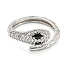 304 Stainless Steel Cubic Zirconia Open Cuff Ring for Women LS-RJEW-S406-05P-02-2