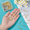 60Pcs 2 Colors Brass Curved Tube Beads KK-UN0004-25-3