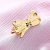 304 Stainless Steel with Rhinestone Adjustable Cuff Rings RJEW-Q020-18G-1