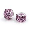 Polymer Clay Rhinestone European Beads CPDL-T001-08-1