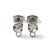 304 Stainless Steel Stud Earrings Findings STAS-WH0029-44C-P-2