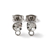 304 Stainless Steel Stud Earrings Findings STAS-WH0029-44C-P-2