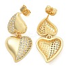Rack Plating Brass Micro Pave Clear Cubic Zirconia Stud Earrings for Women EJEW-C125-21C-G-4