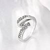 Graceful Brass Czech Rhinestone Finger Rings for Women RJEW-BB02158-6B-3