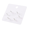 6 Pcs Brass Micro Pave Clear Cubic Zirconia Ear Studs EJEW-S218-01P-03-2