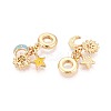 Brass Micro Pave Clear Cubic Zirconia and Enamel European Dangle Charms KK-T079-73G-2