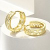 Brass Clear Cubic Zirconia Hoop Earrings EJEW-M047-23G-1