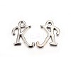 Platinum Plated Alloy Letter Pendants PALLOY-J718-01P-K-1