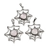 Natural Rose Quartz Spider Web Pendants G-Q163-09AS-06-1