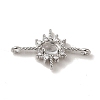 Brass Pave Clear Cubic Zirconia Star Links Connector Charms LS-KK-K371-06P-1