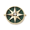 Synthetic Malachite Connector Charms KK-P260-29B-G-1