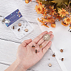 6 Pairs 2 Style Paw Print Wood Stud Earrings with Steel Iron Pins EJEW-SC0001-46-3
