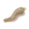 Rack Plating Brass Micro Pave Cubic Zirconia Pendant X-KK-A229-03G-G-2