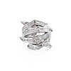 Hug Hand Fingers Cubic Zirconia Cuff Ring X1-RJEW-T016-35P-02-1
