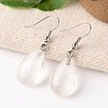 Natural Crystal Teardrop Dangle Earrings EJEW-J089-07-1