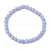 Natural Dyed Blue Lace Agate Beads Stretch Bracelets for Women BJEW-JB11260-2