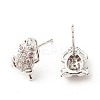 Frogs and Copper Coins Cubic Zirconia Stud Earrings EJEW-A066-03P-2